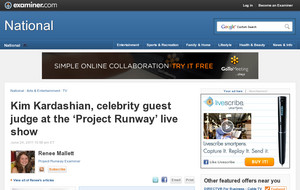 Kim Kardashian, celebrity guest judge at the 'Project Runway' live show
