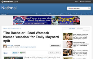'The Bachelor': Brad Womack blames 'emotion' for Emily Maynard split