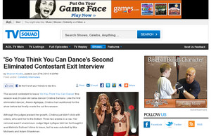 'So You Think You Can Dance's Second Eliminated Contestant Exit Interview