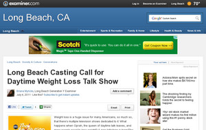 Long Beach Casting Call for Daytime Weight Loss Talk Show