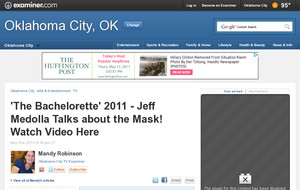 'The Bachelorette' 2011 - Jeff Medolla Talks about the Mask! Watch Video Here