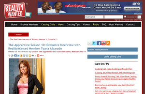 The Apprentice Season 10: Exclusive Interview with RealityWanted Member Tyana Alvarado : RealityWanted.com: Reality TV, Game Show, Talk Show, News 