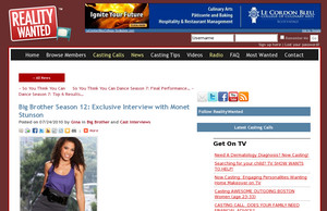 Big Brother Season 12: Exclusive Interview with Monet Stunson