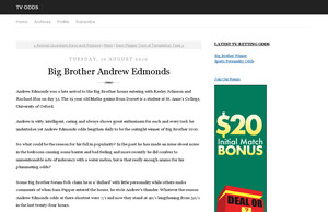 Big Brother Andrew Edmonds - TV Odds