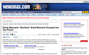 Emily Maynard: 'Bachelor' Brad Womack Dumped me Via Phone