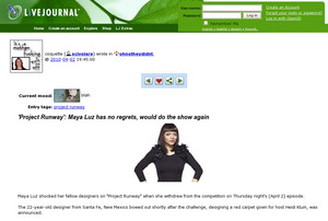 ohnotheydidnt: ' Project Runway ':  Maya Luz has no regrets, would do  ...