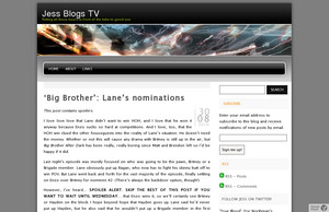 ' Big Brother ':  Lane's nominations &#171; Jess Blogs TV