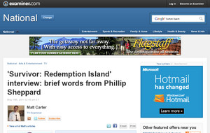 'Survivor: Redemption Island' interview: brief words from Phillip Sheppard