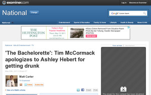 'The Bachelorette': Tim McCormack apologizes to Ashley Hebert for getting drunk