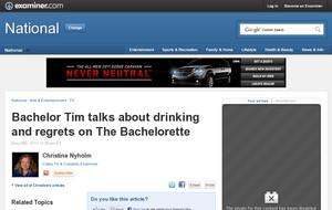 Bachelor Tim talks about drinking and regrets on The Bachelorette