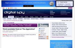 Third candidate fired on 'The Apprentice'