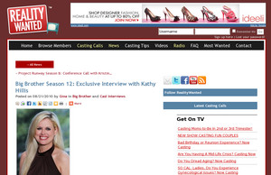 Big Brother Season 12: Exclusive Interview with Kathy Hillis