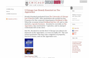 UChicago Law  Brandy Kuentzel on  The Apprentice - University of  ...