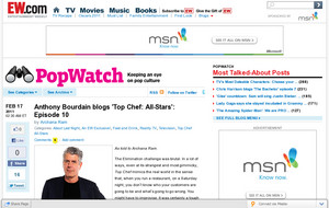 Anthony Bourdain 'Top Chef' blog