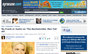 No  Frank or Justin on ' The Bachelorette : Men Tell All' | syracuse.com