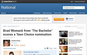 Brad Womack from 'The Bachelor' scores a Teen Choice nomination