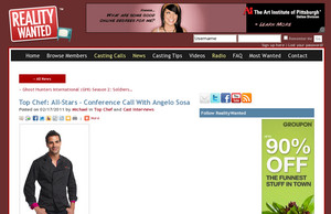 Top Chef: All-Stars - Conference Call With Angelo Sosa