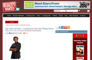 Top Chef: All Stars - Conference Call with Tiffany Derry