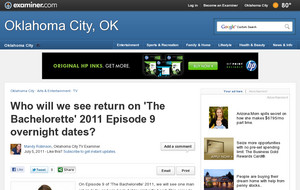 Who will we see return on 'The Bachelorette' 2011 Episode 9 overnight dates?