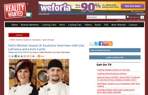 Hell's Kitchen Season 8: Exclusive Interview with Lisa LaFranca and Lewis Curtis