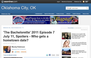'The Bachelorette' 2011 Episode 7 July 11, Spoilers - Who gets a hometown date?