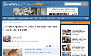 'Celebrity Apprentice' 2011: Backbone loses not 1, but 2 - April 3, 2011