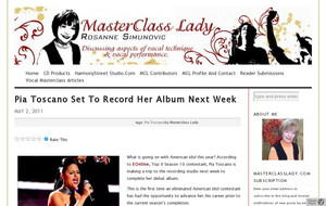 Pia Toscano Set To Record Her Album Next Week &#171; MasterclassLady.Com