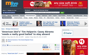 'American Idol's' Tim Halperin: Casey Abrams 'needs a really good ballad' to stay aboard 
