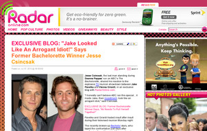 EXCLUSIVE BLOG: "Jake Looked Like An Arrogant Idiot!" Says Former Bachelorette Winner Jesse Csincsak 