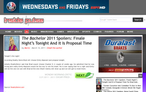 The Bachelor 2011 Spoilers: Finale Night's Tonight And It Is Proposal Time For ...
