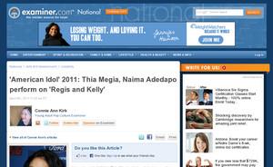 'American Idol' 2011: Thia Megia, Naima Adedapo perform on 'Regis and Kelly'