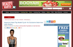 America's Next Top Model Cycle 16: Exclusive Interview with Ondrei