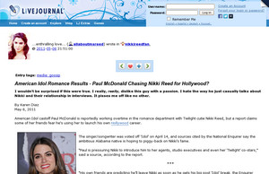 nikkireedfan:  American Idol Romance Results -  Paul McDonald  ...