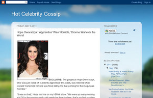 Hot Celebrity Gossip: Hope Dworaczyk: 'Apprentice' Was 'Horrible,' Dionne Warwick the Worst