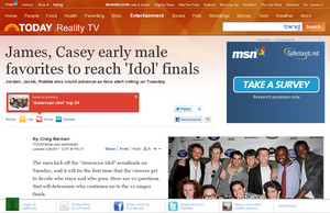 James, Casey early male favorites to reach 'Idol' finals