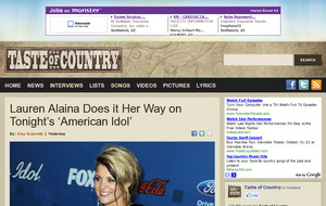 Lauren Alaina Does it Her Way on Tonight's ' American Idol ' - Taste  ...