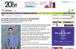 No spark for Houston's Novack on Bachelorette
