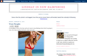 Lindsay in New Hampshire: Warm Thoughts