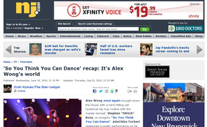 'So You Think You Can Dance' recap: It's Alex Wong's world - The Star-Ledger