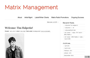 Welcome:  Tim Halperin &#171; Matrix Management