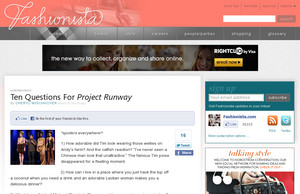 Ten Questions For  Project Runway