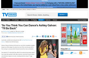 'So You Think You Can Dance's Ashley Galvan: "I'll Be Back"