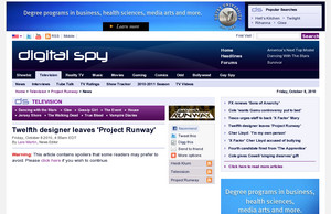Twelfth designer leaves 'Project Runway'
