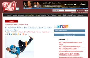 So You Think You Can Dance Season 7: Conference Call with Jose Ruiz